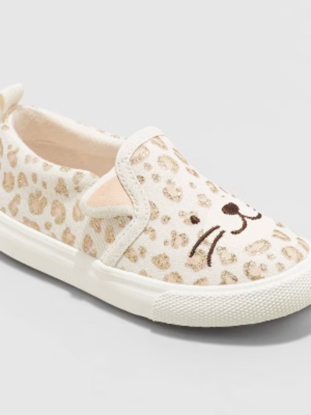 Cat & Jack White Leopard Cat Toddler Glitter Shoes | 6